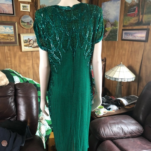 Vintage Silk Old Hollywood Glam Flapper Style Dress - Picture 10 of 10